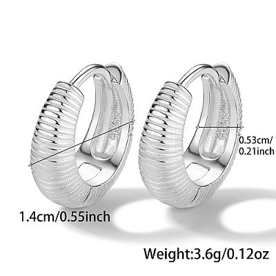 Rhodium Plated 925 Sterling Silver Hoop Earrings WZ9806-5-1