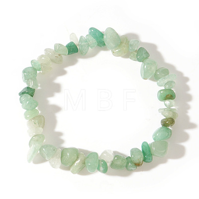 Natural Green Aventurine Chips Bead Stretch Bracelets for Women Men CI5318-21-1