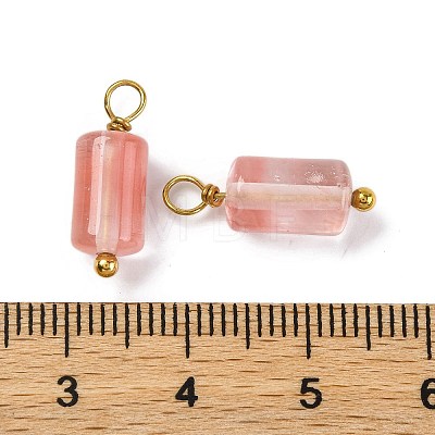 Cherry Quartz Glass Cloumn Pendants STAS-H221-04G-03-1