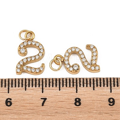 304 Stainless Steel Rhinestone Pendants STAS-N133-03C-G-1