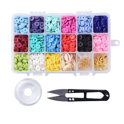 15 Colors Eco-Friendly Handmade Polymer Clay Beads DIY-JP0005-47-8mm-1