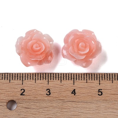 Synthetic Coral 3D Flower Rose Beads CORA-A005-14mm-24-1