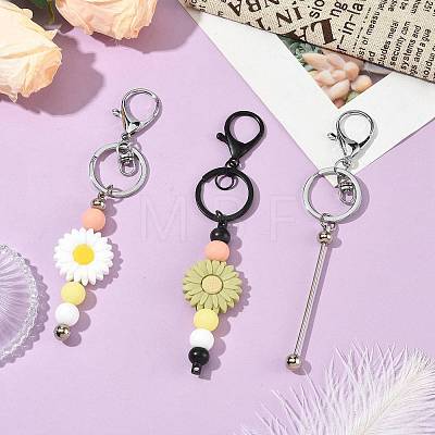 15Pcs Plastic Beadable Keychains KEYC-FS00047-1