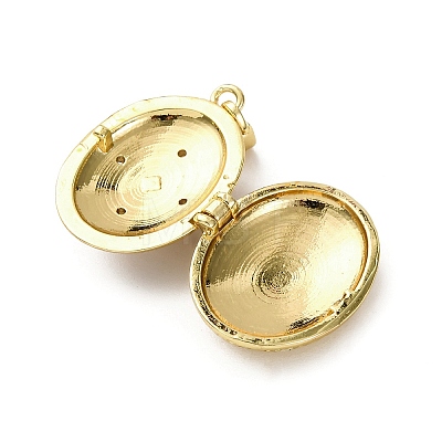 Brass Enamel Locket Pendants X-KK-F912-05C-G-1