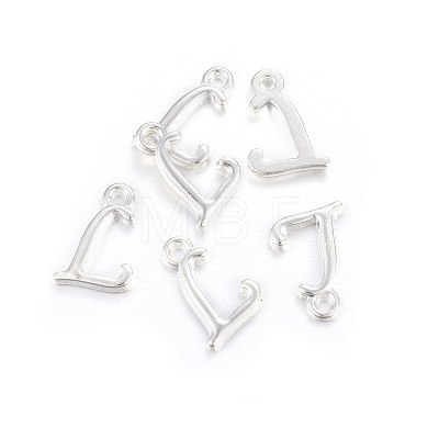 Silver Color Plated Alloy Letter Pendants PALLOY-J718-01S-L-1
