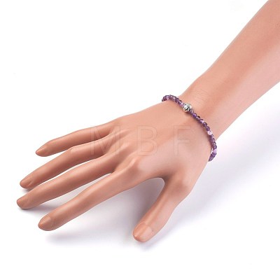 Natural Amethyst Stretch Bracelets BJEW-JB03939-12-1