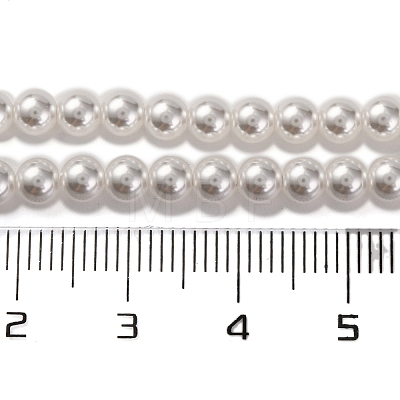 Baking Paint Pearlized Glass Pearl Round Bead Strands PEAR-H019-02A-04-1