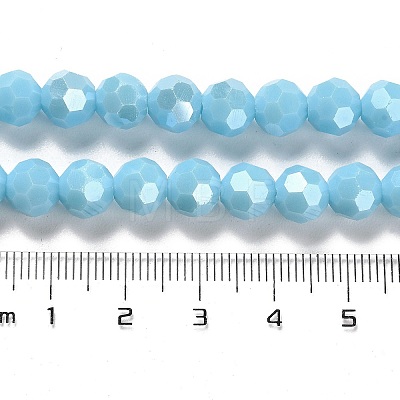 Electroplate Opaque Glass Beads Strands EGLA-A035-P8mm-A08-1