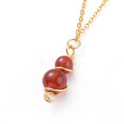 Natural Gemstone Pendant Necklaces NJEW-JN02599-1