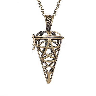 Alloy Cage Pendant Necklaces MF5762-6-1