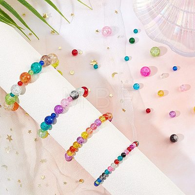 SUNNYCLUE Transparent Crackle Glass Beads Strands CCG-SC0001-01-1