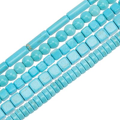 10 Strands 5 Style Synthetic Turquoise Beads G-OC0002-15-1