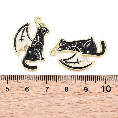 Alloy with Black Enamel Pendants AL-CBA2919-02G-07-1