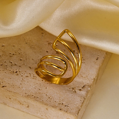 Irregular Brass Cuff Rings for Women KK-CBA8D1E-05G-1