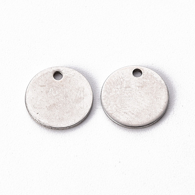 Non-Tarnish 201 Stainless Steel Stamping Blank Tag Pendants STAS-T058-10mm-P-1