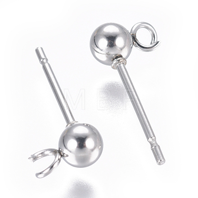 Non-Tarnish 304 Stainless Steel Ear Stud Components STAS-I120-16B-P-1