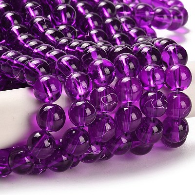 Drawbench Transparent Glass Beads Strands X-GLAD-Q012-10mm-20-1