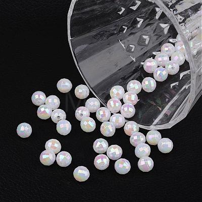 Faceted Colorful Eco-Friendly Poly Styrene Acrylic Round Beads SACR-K001-6mm-78-1