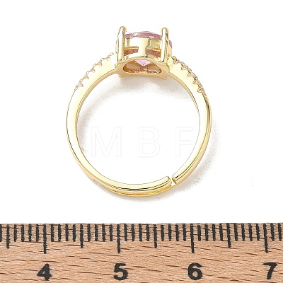 Brass & Round Cubic Zirconia Finger Rings CU-CBA7E55-19G-01-1