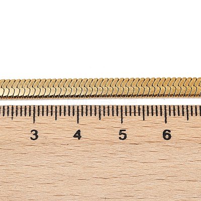 PVD Vacuum Plating 201 Stainless Steel Herringbone Chain Necklaces X-NJEW-M187-06G-1