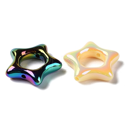 UV Plating Rainbow Iridescent Acrylic Bead Frames X-PACR-E003-02-1
