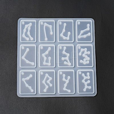 Twelve Constellations Rectangle Pendants Silicone Molds DIY-G073-02-1