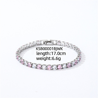 Brass Micro Pave Cubic Zirconia Slider Bracelets for Woman AW4162-6-1