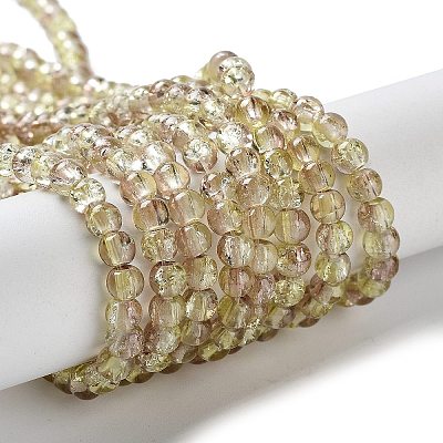 Spray Painted Crackle Glass Beads Strands CCG-Q002-4mm-05-1
