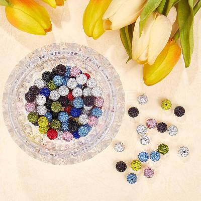 Pave Disco Ball Beads RB-SZ0001-09B-1
