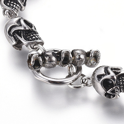 304 Stainless Steel Link Chain Bracelets LS-BJEW-L665-01AS-1