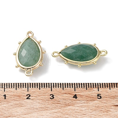 Natural Green Aventurine Connector Charms G-G012-05G-19-1