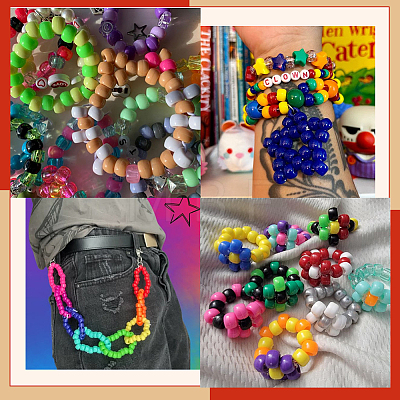 800Pcs Opaque Plastic Beads KY-SP0001-47C-1