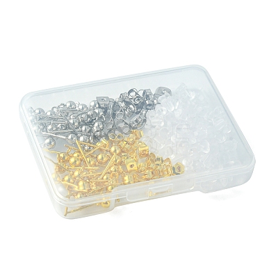40Pcs 2 Color Iron Ball Stud Earring Post IFIN-FS0001-25-1