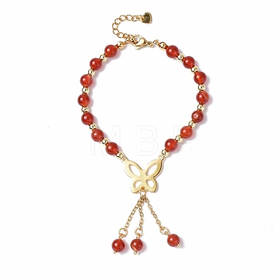 Gemstone & Glass Beaded Bracelets BJEW-F441-01-1