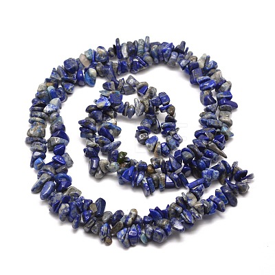 Natural Lapis Lazuli Chip Bead Strands X-G-M205-14-1