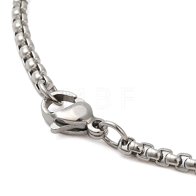 Angel Shape Rhinestone Pendant Necklace with Zinc Alloy Box Chains NJEW-G118-03P-1