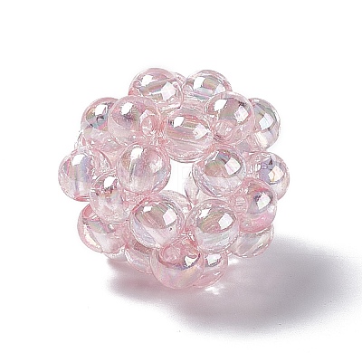 Handmade Transparent Plastic Woven Beads KY-P015-05E-1