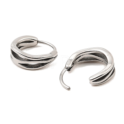 316 Surgical Stainless Steel Hoop Earrings EJEW-D096-05A-AS-1