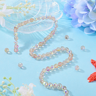1 Strand Electroplate Transparent Glass Beads Strands EGLA-TADJ0001-15C-1