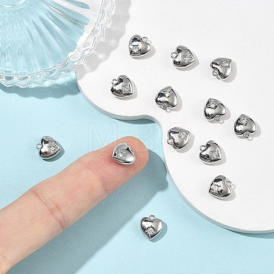 SHEGRACE Valentine's Day Brass Micro Pave Clear Cubic Zirconia Charms XGRQ4N365-737P-1