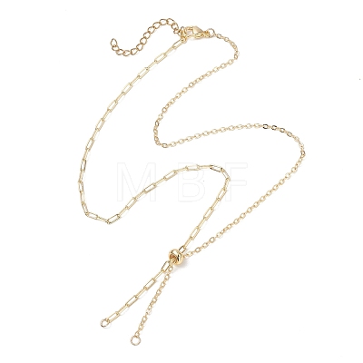 Brass Paperclip Chain Cable Chain Necklace Slider Making AJEW-JB01525-1