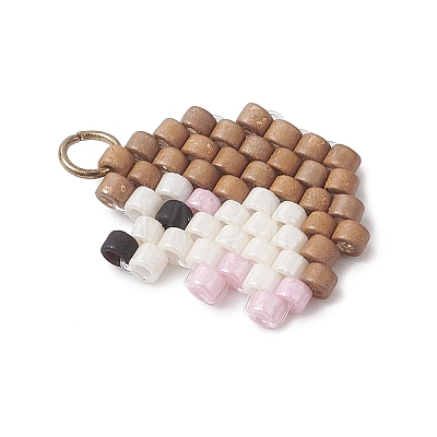 Beaded Hedgehog Charms PALLOY-MZ01094-01-1