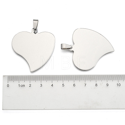 201 Stainless Steel Heart Stamping Blank Tag Pendants STAS-S030-13-1