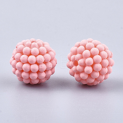 Rubberized Style Acrylic Beads X-MACR-T022-02J-1
