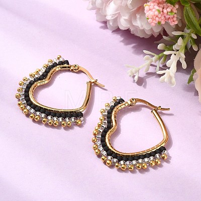 Glass Seed Hoop Earrings for Women EJEW-MZ00797-03-1
