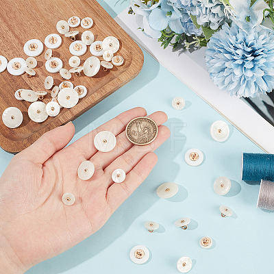 50Pcs 5 Styles 1-Hole Resin Shank Buttons BUTT-CY0001-43-1