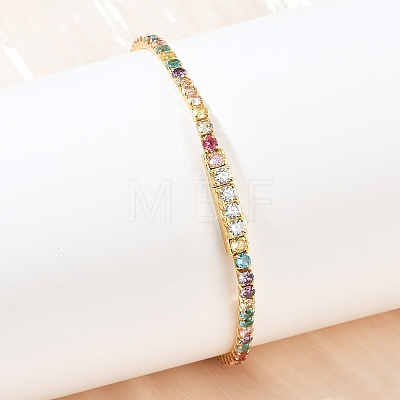 925 Sterling Silver Micro Pave Cubic Zirconia Tennis Bracelets for Women BJEW-C117-01A-G01-1