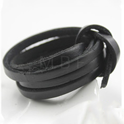 Flat Leather Jewelry Cord WL-WH0008-01B-04-1