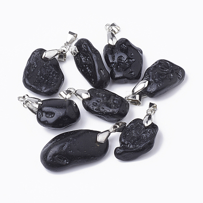 Natural Tektite Pendants G-S299-41-1