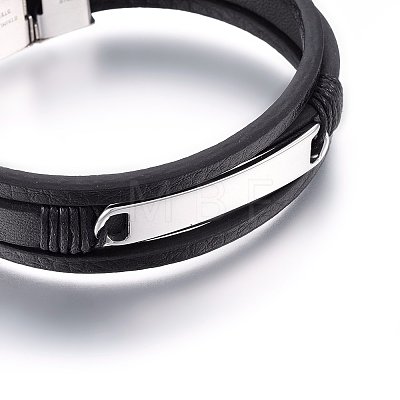 Leather Cord Multi-strand Bracelets BJEW-G603-35P-1